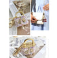 Purple Sparkling Rhinestone Lock Keychain - 3D Mini Handbag Charm with Alloy & Canvas Detail, Perfect Gift for Her