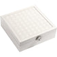 White Large PU Leather Jewelry Box with Mirror & Lock - Velvet Lined Organizer for Rings, Necklaces & Watches