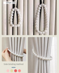 3 Pairs Magnetic Pearl Curtain Tiebacks（25cm） - No-Drill ABS Bead Holdback with Rhinestone Clasp