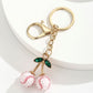 2 Pcs White baseball shape Creative Sports Ball Cherry Keychain – Cute Resin Charm for Car Keys, Bags & Backpacks