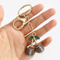 2 Pcs White baseball shape Creative Sports Ball Cherry Keychain – Cute Resin Charm for Car Keys, Bags & Backpacks