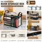 3 Pcs Large Clear PVC Book Storage Box – Foldable, Dustproof & Transparent Organizer with Handles for Home, Classroom & Office (38×24×32cm)