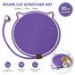 Purple Durable Cat Scratching Mat with Attached Toy Ball - Washable and Multi-Functional, Ideal for Cats&
