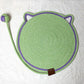 Green Durable Cat Scratching Mat with Attached Toy Ball - Washable and Multi-Functional, Ideal for Cats&