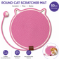 Pink Durable Cat Scratching Mat with Attached Toy Ball - Washable and Multi-Functional, Ideal for Cats&