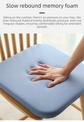 Pink Memory Foam Seat Cushion - 45 x 45 x 4.5 cm Polyester Cover, Removable Washable Cover, Portable Office Chair, Student, Dining Chair and Car Seat Pad
