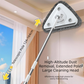 Adjustable Triangle Cleaning Mop 124-164cm Extendable Long Handle Window Squeegee Wall Washer Rotatable Head for Ceilings High Corners Wet Dry Use with 2 Microfibre Pads