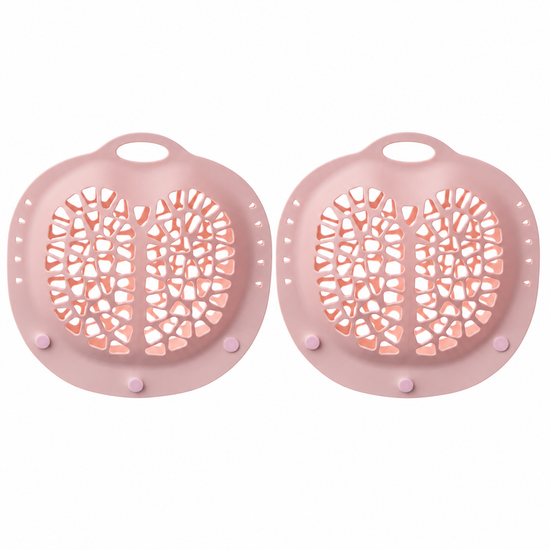 Pink 2-Pack Silicone Bra Laundry Bag – Anti-Deform Lingerie Washer with Hanging Loop & Pomegranate Mesh Design