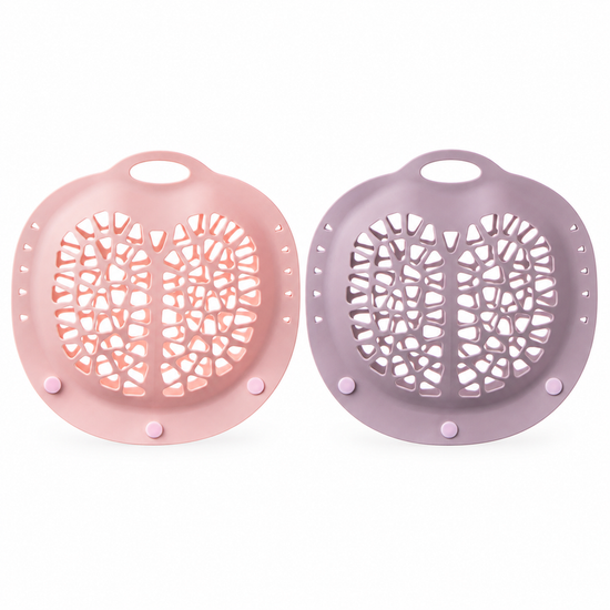 2-Pack (Pink + Purple) Silicone Bra Laundry Bag – Anti-Deform Lingerie Washer with Hanging Loop & Pomegranate Mesh Design