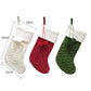 3 Pcs Large Cable Knit Christmas Stocking - Classic 43cm Holiday Decor for Fireplace Hanging (White+Red+Green)