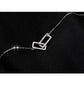 Silver Minimalist Double Rectangle Necklace – Geometric Zirconia Clavicle Chain with Adjustable Extender 