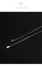 Silver Interlocking Double Ring Necklace – Minimalist Zirconia Clavicle Chain with Adjustable Extender