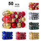 Dark Green 50-Piece Assorted Christmas Bauble Set – Shatterproof Ornaments with Mixed Finishes for Holiday Tree Decor