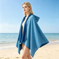 Pink Cooling Hooded Beach Poncho – Quick-Dry Microfiber Swim Cape & Sun Protection Wrap for Travel and Sports
