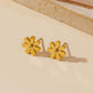4-Piece Daisy Flower Jewelry Set – Gold Tone Stainless Steel Necklace, Bracelet, Ring & Earrings