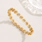 4-Piece Daisy Flower Jewelry Set – Gold Tone Stainless Steel Necklace, Bracelet, Ring & Earrings