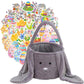 White Cute Plush Bunny Easter Basket with Long Ears and Personalization Option for Kids Egg Hunt and Spring Celebration
