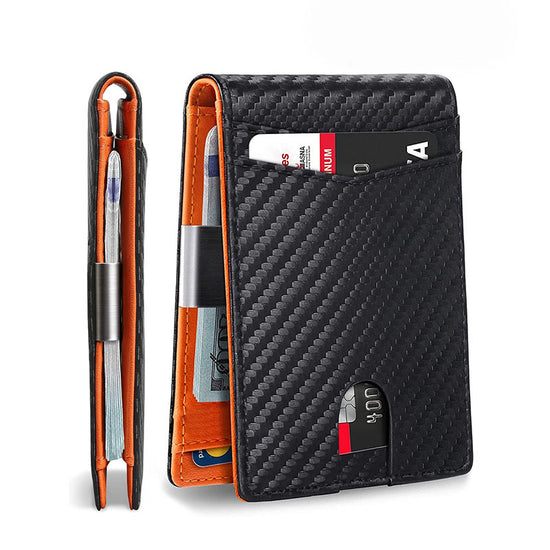Black and orange 12-Card Slot Men&