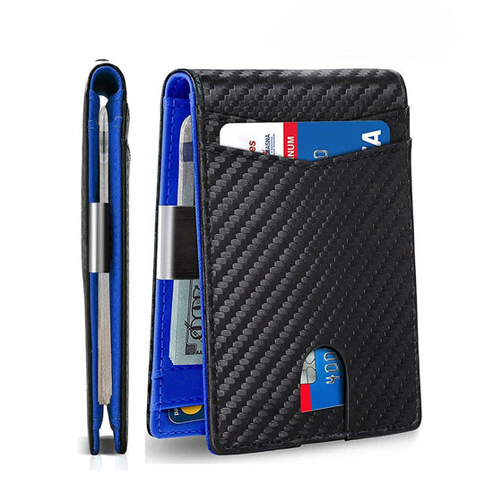 Black and blue 12-Card Slot Men&
