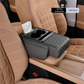 Grey Car Central Armrest Box Raiser Pad with Cup Holder, Tissue Box & Phone Storage – 4-in-1 Multi-Functional Design