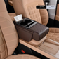Coffee color Car Central Armrest Box Raiser Pad with Cup Holder, Tissue Box & Phone Storage – 4-in-1 Multi-Functional Design