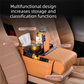 Yellow Car Central Armrest Box Raiser Pad with Cup Holder, Tissue Box & Phone Storage – 4-in-1 Multi-Functional Design