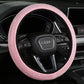 Bright pink Crystal Rhinestone Steering Wheel Cover – Elastic Stretch Design with Full Diamond Embellishment