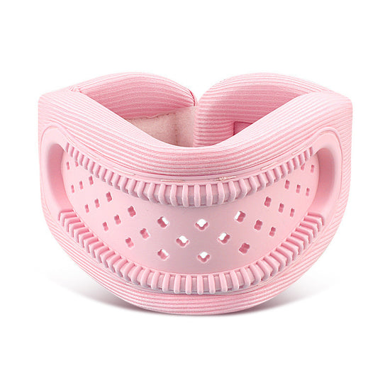 Pink Hollow Neck Support Brace – Ergonomic Cervical Collar with Breathable Design for Posture Correction and Daily Use