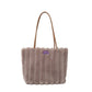 Coffee color Faux Fur Tote Bag with Large Capacity, Soft Plush Material & Adjustable Handle – Stylish Shoulder Handbag for Women, Perfect for Daily Commute and Casual Wear