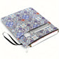 Bohemian check Zippered Book Sleeve with Printed Design – Waterproof Protective Cover for Books, Ideal for Readers and Students with Extra Pocket & Carry Strap