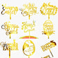 10-Piece Set of Elegant Easter Cake Toppers – Gold Acrylic "Happy Easter" Decorations with Bunny & Egg Designs, Perfect for Party Cakes and Festive Table Settings(Style 5)