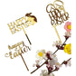 10-Piece Set of Elegant Easter Cake Toppers – Gold Acrylic "Happy Easter" Decorations with Bunny & Egg Designs, Perfect for Party Cakes and Festive Table Settings(Style 8)