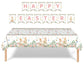 Easter Party Decoration Set – Floral Bunny Tablecloth 137x274cm + Happy Easter Banner, Spring-Themed Decor for Festive Gatherings
