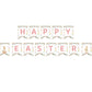 Easter Party Decoration Set – Floral Bunny Tablecloth 137x274cm + Happy Easter Banner, Spring-Themed Decor for Festive Gatherings