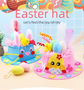 Orange DIY Easter Hat Craft Kit – Kids’ Handmade Decoration Set with Accessories for Easter Parties, School Activities and Home Crafts
