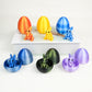 3-Piece Blue-green gradient Easter Surprise Egg Set – Identical Interactive Figurines with Hinged Shell, Collectible Holiday Display Toy