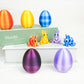 3-Piece Black-to-purple gradient Easter Surprise Egg Set – Identical Interactive Figurines with Hinged Shell, Collectible Holiday Display Toy