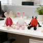3-Piece Red and black gradient Easter Figurine Set – Identical Poseable Egg-Shaped Toys for Holiday Display and Interactive Play