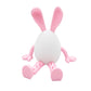 3-Piece Pink rabbit-ear white egg Easter Figurine Set – Identical Poseable Egg-Shaped Toys for Holiday Display and Interactive Play