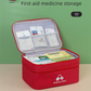 Beige Large First Aid Organizer –35×24×17cm Double-Layer Medicine Storage Case for Family & Travel Use