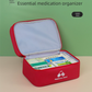 Beige Large First Aid Organizer –35×24×17cm Double-Layer Medicine Storage Case for Family & Travel Use