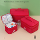 Beige Large First Aid Organizer –35×24×17cm Double-Layer Medicine Storage Case for Family & Travel Use
