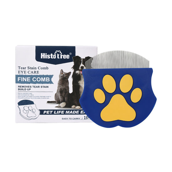 Blue Pet Grooming Comb – Fine-Toothed Flea Remover with Non-Slip Grip for Cats and Dogs