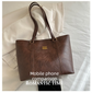 Brown Large Capacity Tote Bag – Vintage-Style Shoulder Handbag for Daily Use & Office Commute