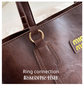 Brown Large Capacity Tote Bag – Vintage-Style Shoulder Handbag for Daily Use & Office Commute
