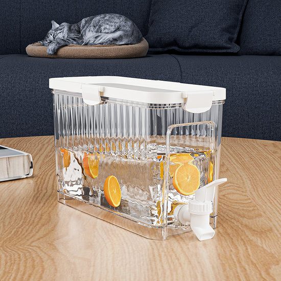 Large Capacity Cold Water Dispenser with Faucet – 22.5×16.5×11.2cm Rectangular Beverage Container for Home Use