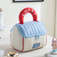 Red and blue Large Capacity Cosmetic Bag – Quilted Design with Dual-Zipper and Soft Handle for Travel & Daily Use