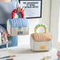 Red and blue Large Capacity Cosmetic Bag – Quilted Design with Dual-Zipper and Soft Handle for Travel & Daily Use