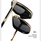 Gold and black Rectangular Sunglasses – Classic Frame Design with Adjustable Nose Pads for Daily Wear