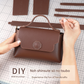Pink Leather Bag DIY Kit – Geometric Shoulder Bag Making Material Set with Pre-Punched Cowhide, Tools for Hand Stitching